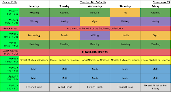 5D Schedule